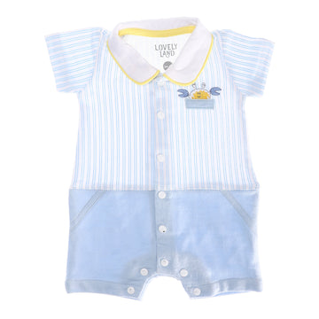 baby boy jumpsuit blue white