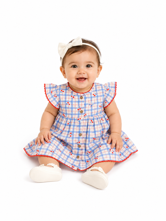Light Blue Checkered Dress