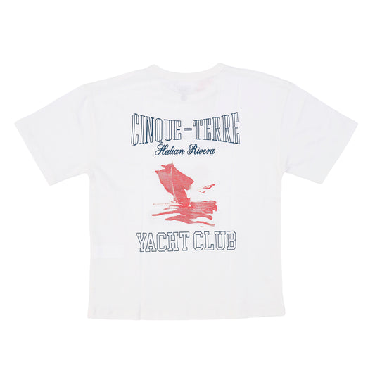 White Shirt with Front and Back Print