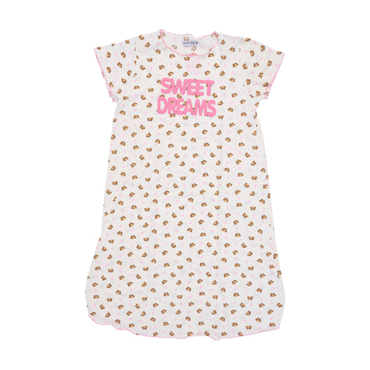 White and Pink Pajama Dress