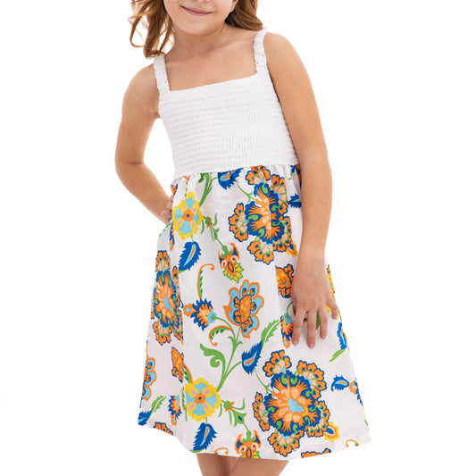 White Dress with Floral Print