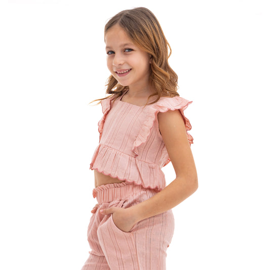 Pink Shirt and Pants Outfit Set