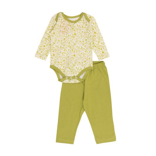 Two-piece baby set with dinosaur prints