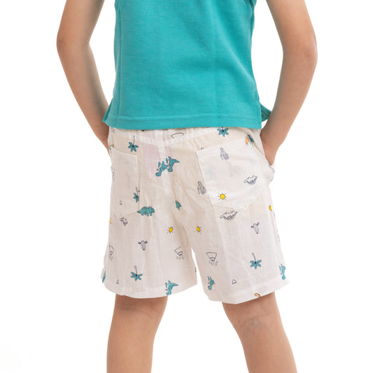 white boy's shorts with drawings
