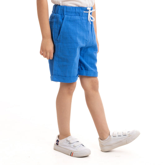 blue short with elastic waist