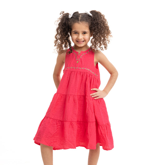 fushiya sleeveless dress with flower stitching