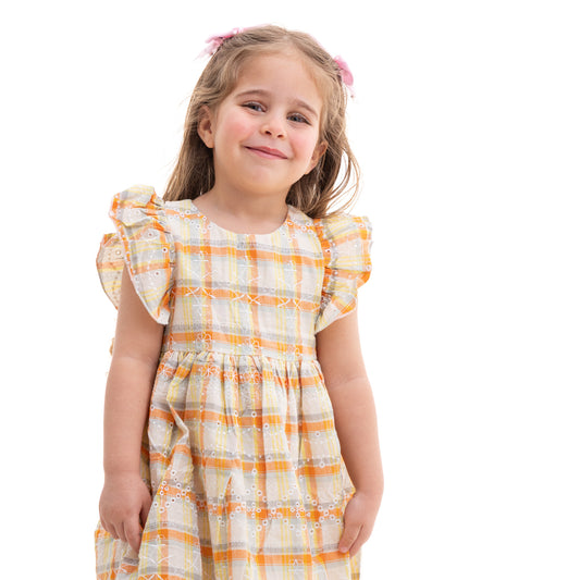 Orange ruffle dress