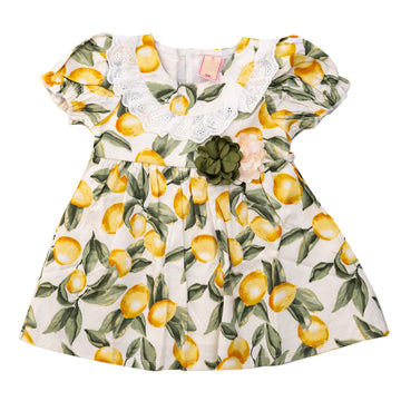 girl's dress with lemon drawings
