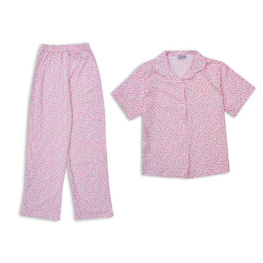 Women's Pink Printed Pajama Set