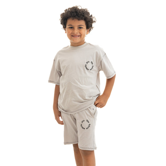 Grey T-shirt and Shorts Set