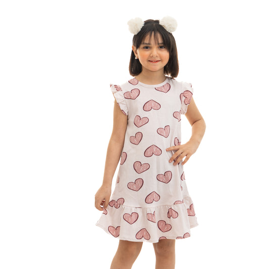 Girls' Light Purple Floral Print Nightgown