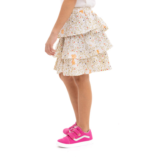 White Skirt with All Over Print (2)