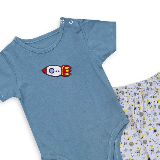 Blue and White Baby Onesie and Pants
