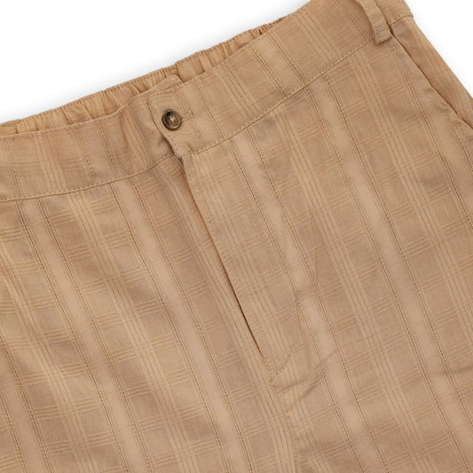 Boys' Beige Buttoned Short with Zipper