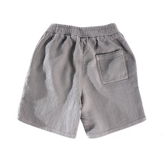 textured side pockets linen gray shorts 2