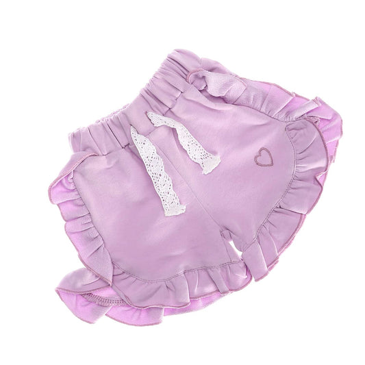 ruffle trims lilac baby gilrs shorts 1