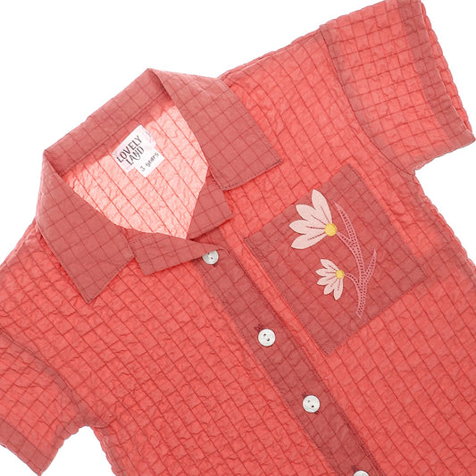 textured plaids dark simon girls buttoned down shirt 1