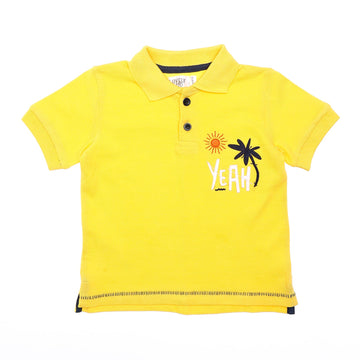 yellow navy blue white orange stitched patch baby boys polo shirts
