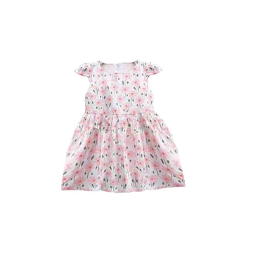 white sleeveless dress with pink flower print