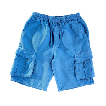 Baggy Blue Shorts With Knee Pockets