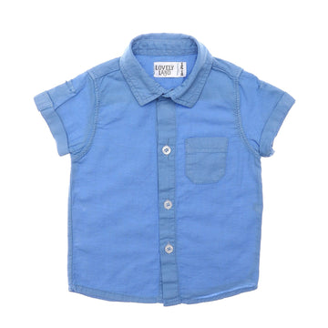 Boy Button Down Shirt - Baby Blue