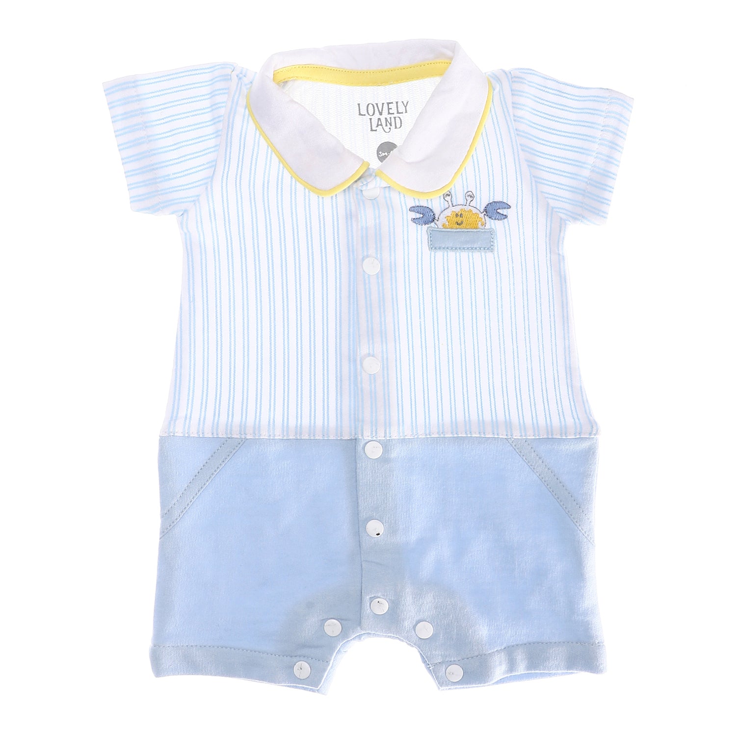 Baby Boy Jumpsuit - Blue, White &