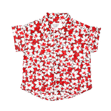 Red & White Floral Slip shirt