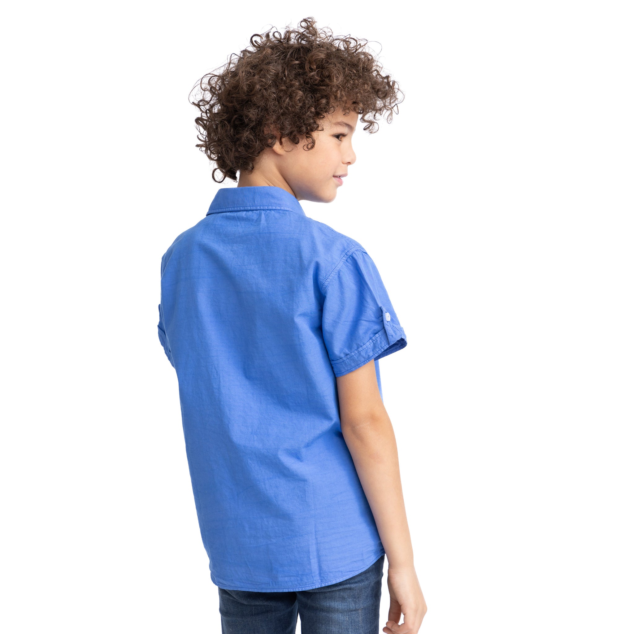 royal blue half sleeve buttoned shirt