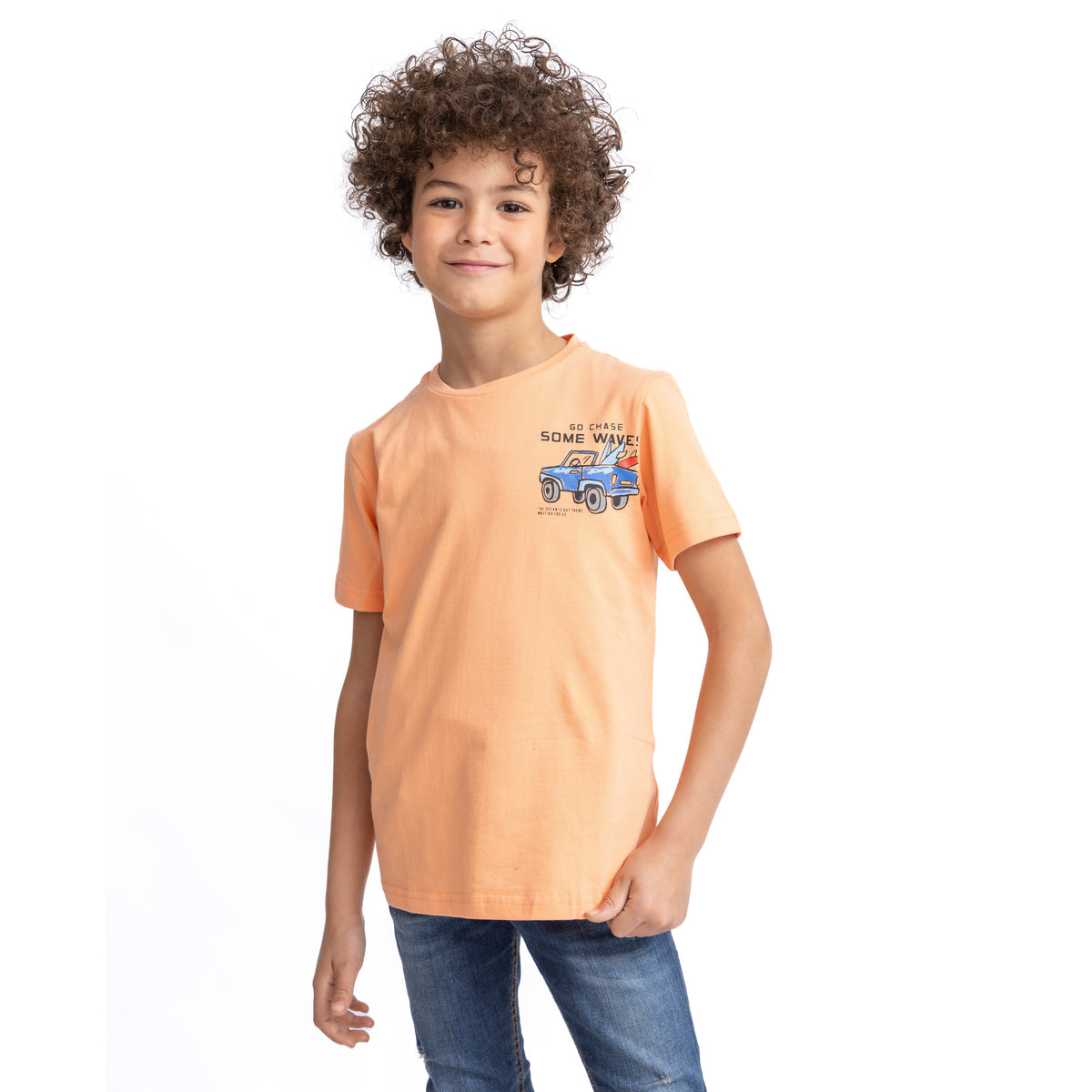 Orange Shirt with Chest Print