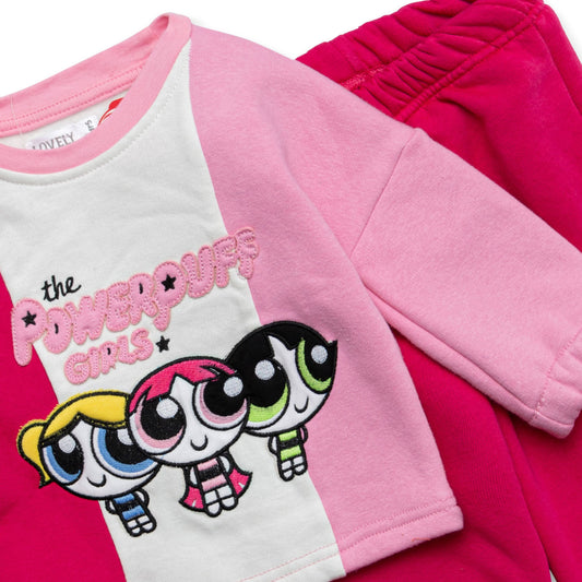 pink and foushya pyjama set with cartoon design