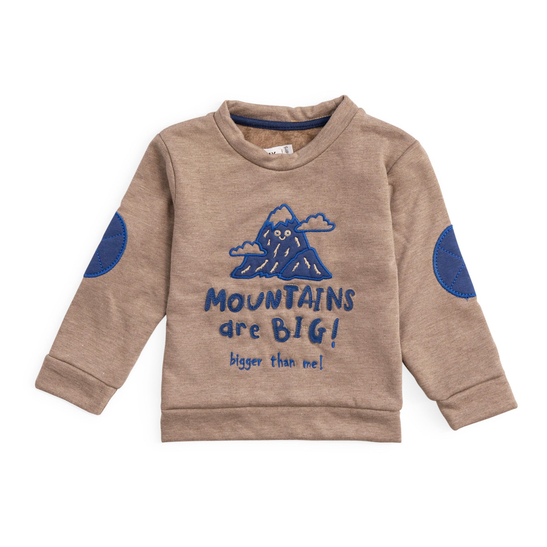 dark bayge sweatshirt with mountain embroidery