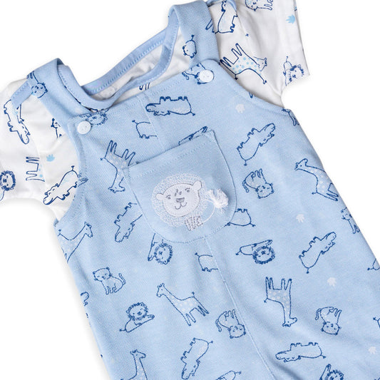 light blue*cream salopette with top with animal