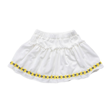 white skirt with stitching