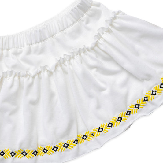 white skirt with stitching