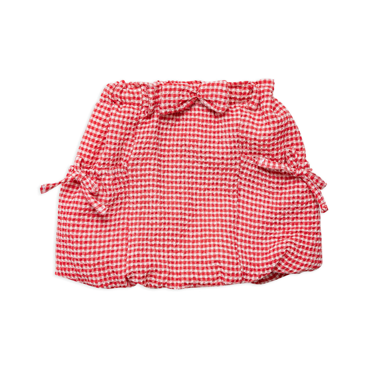 Checkered Print Skirt with Bowtie