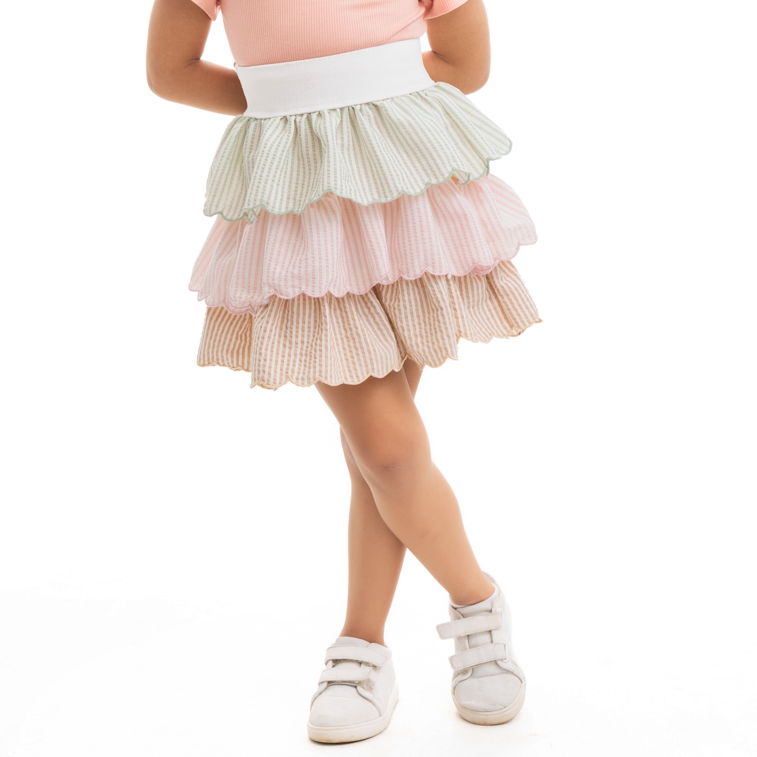 Stripped Skirt with Decorations