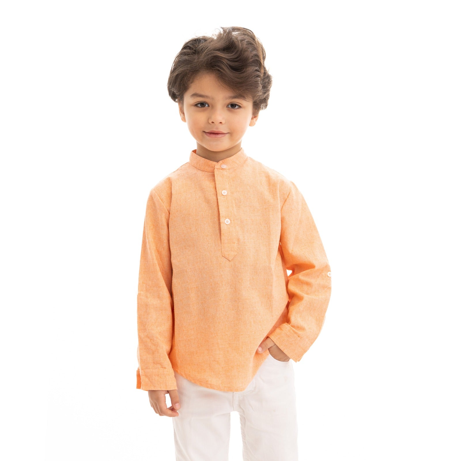 orange long sleeve shirt