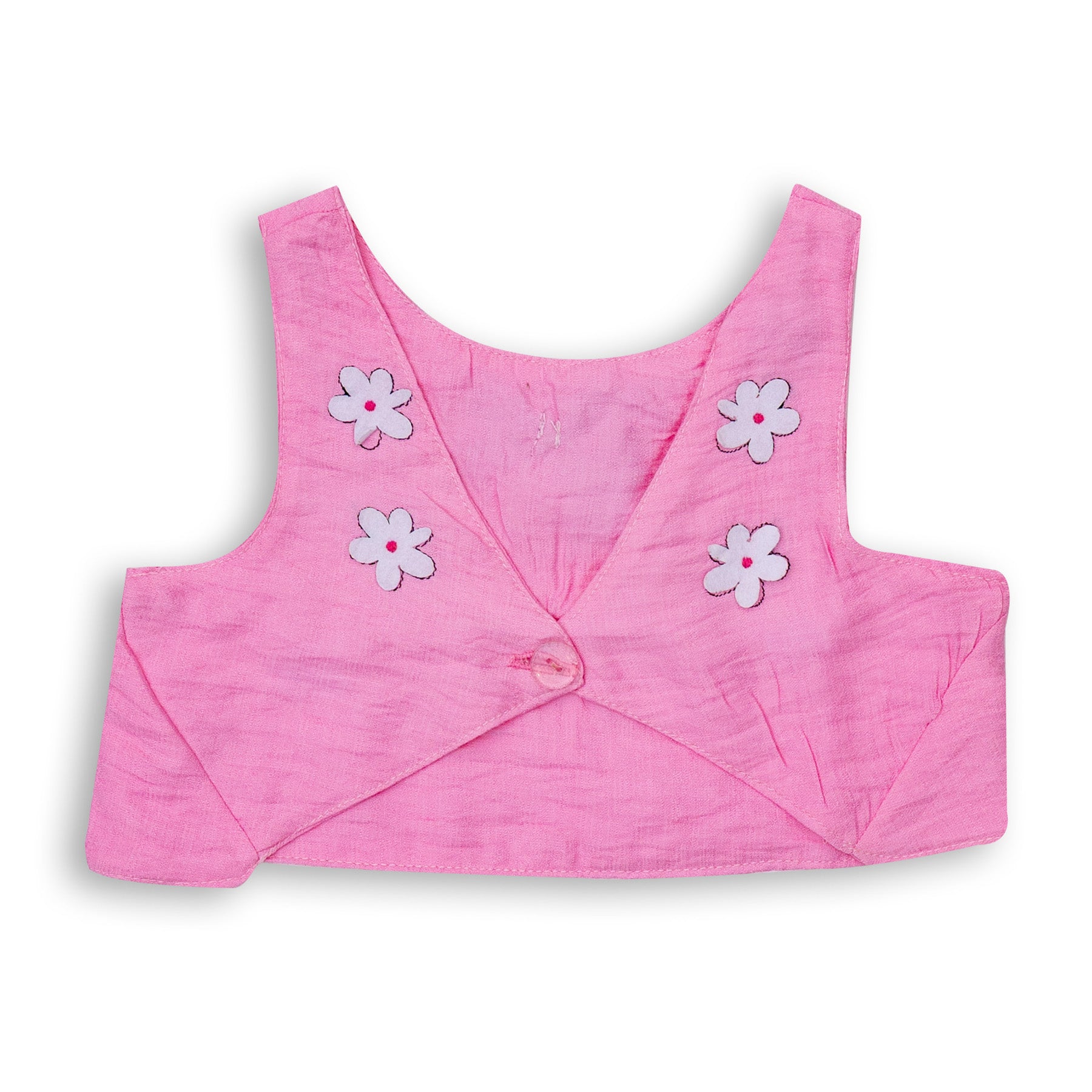 Baby Girls' Pink Sleeveless Shirt with Bowtie