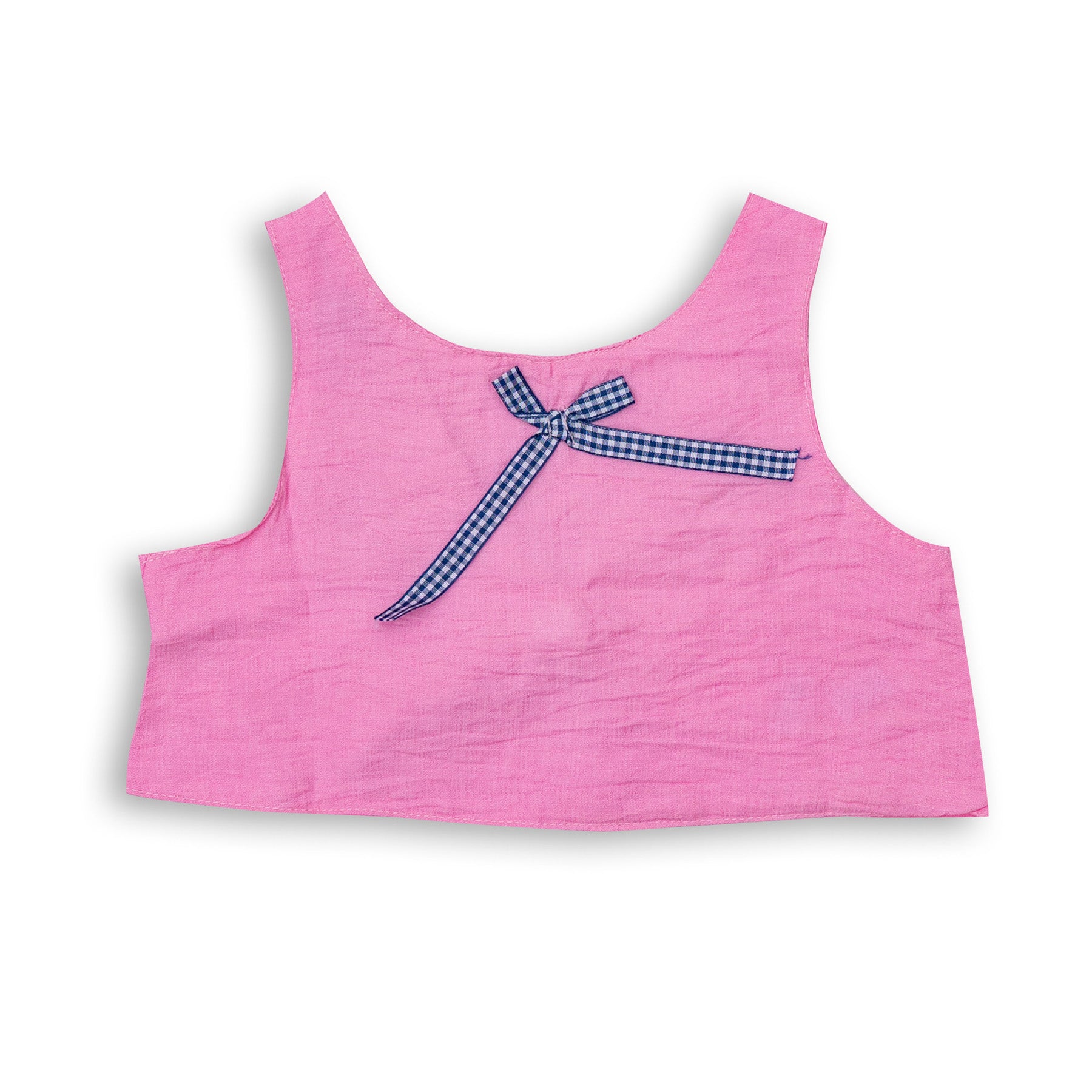 Baby Girls' Pink Sleeveless Shirt with Bowtie