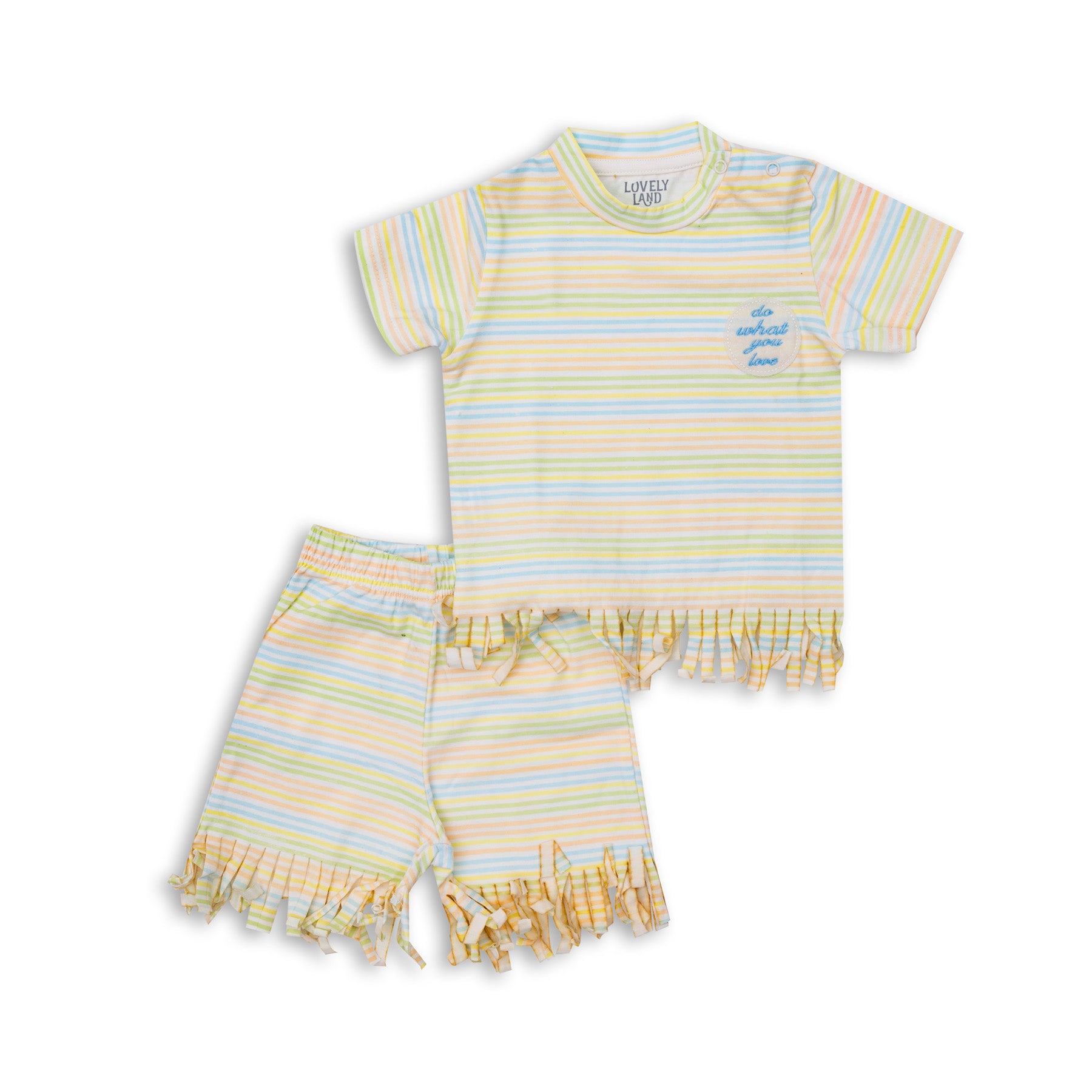 Multi Colored Stripped Pajama Set
