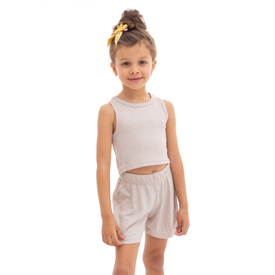 Beige Top and Short Outfit