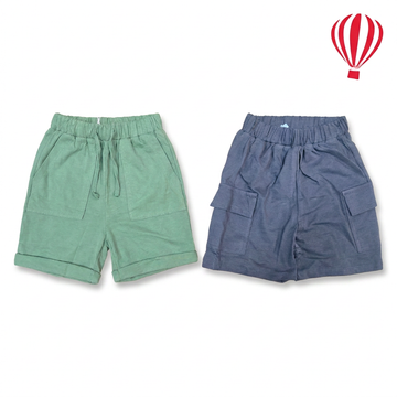 Dark Grey and Green pack of 2 short