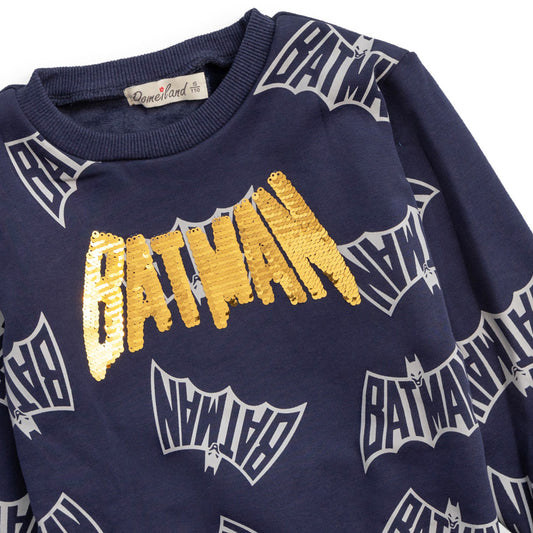 dark blue sweatshirt with batman all over print