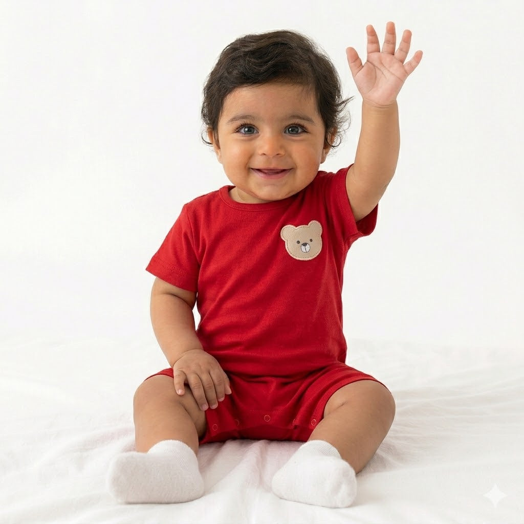 Red Onesie with Chest Print