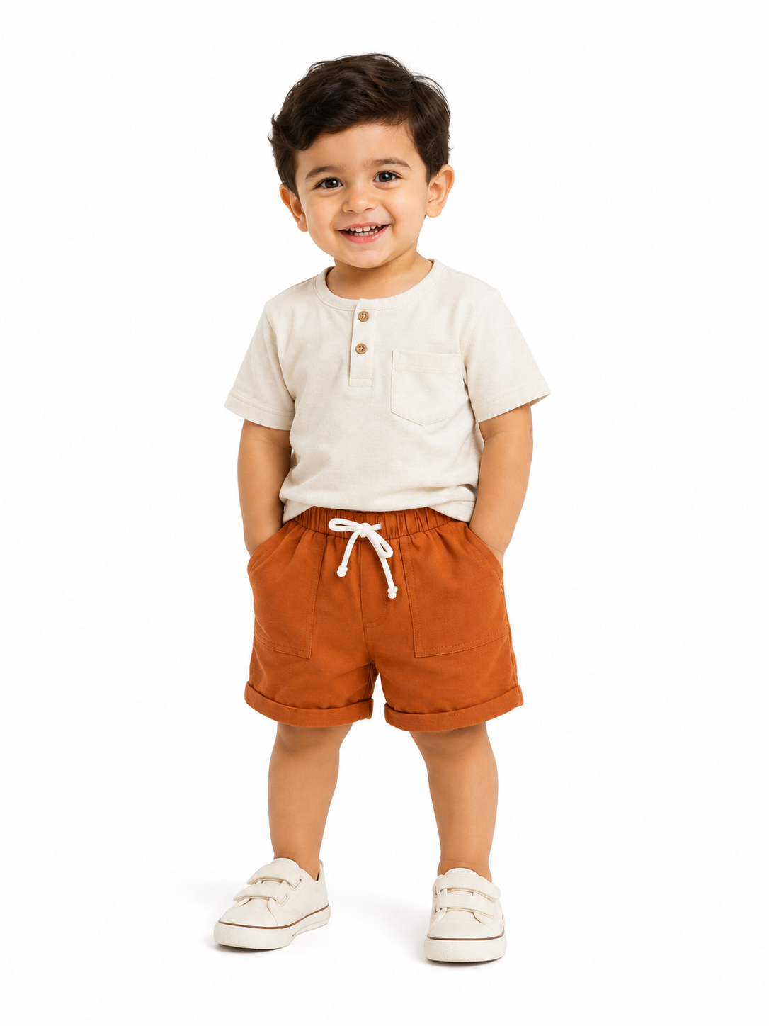 Orange Shorts with a White Drawstring