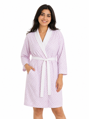 White and pink night robe