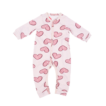 brick red salopette with all over print