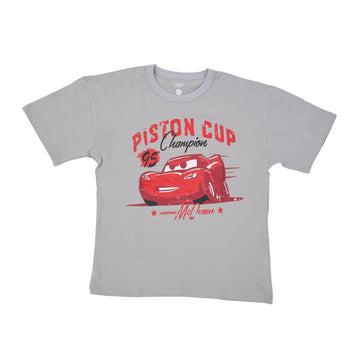 grey shirt with chest print