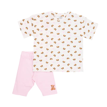 cream and pink pajama outfit