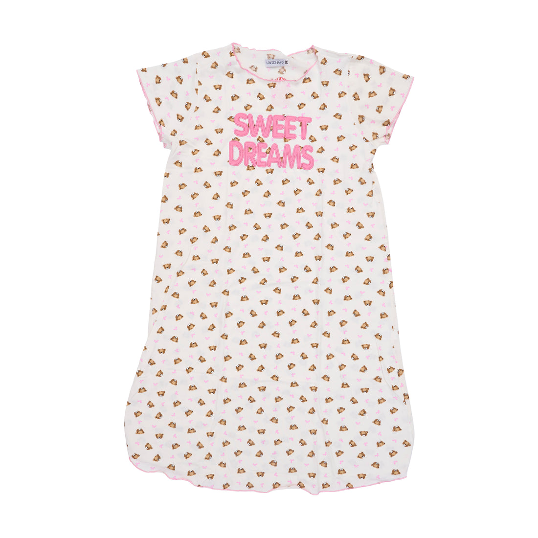 White and Pink Pajama Dress